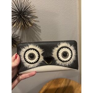 Kate Spade New York~Dashing Beauty Penguin Mikey~Saffiano Leather Wallet~Black